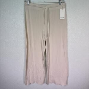 MATE The Label Pants Womes 1X Organic Cotton Waffle Knit Comfort Lounge Plus NEW